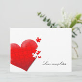 invitation au puzzle en forme de coeur d'amour (Debout devant)