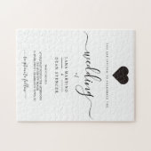 Invitation au puzzle Mariage minimaliste Loveheart (Horizontal)