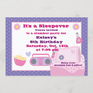 Invitation au pyjama des filles à la fête du bois