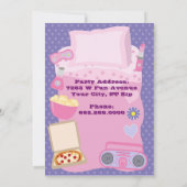 Invitation au pyjama des filles à la fête du bois (Dos)