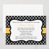 Invitation au Quatrefoil jaune noir (Devant / Derrière)