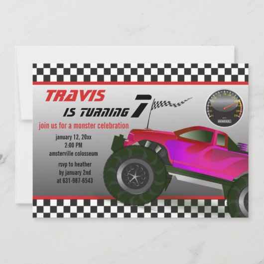 Invitation au rallye des camions Monster (Devant)