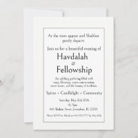 Invitation au rassemblement de Havdalah, minimalis