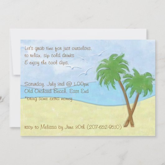 Invitation au rassemblement de plage (Dos)