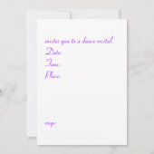 invitation au récital de danse (Dos)