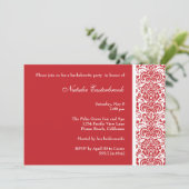 Invitation au Red Damask Bachelorette Party (Debout devant)