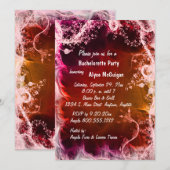 Invitation au Red Fire Floral Bachelorette Party (Devant / Derrière)