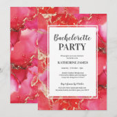 Invitation au Red Pink Gold Bachelorette Party (Devant / Derrière)
