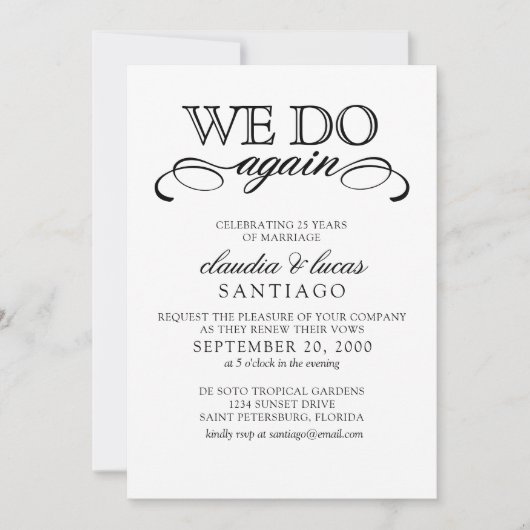 Invitation au renouvellement de Vow (Devant)