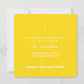 Invitation au repas de mariage - Colorus Jaune (Dos)