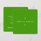Invitation au repas de mariage - Colorus Vert (Devant / Derrière)