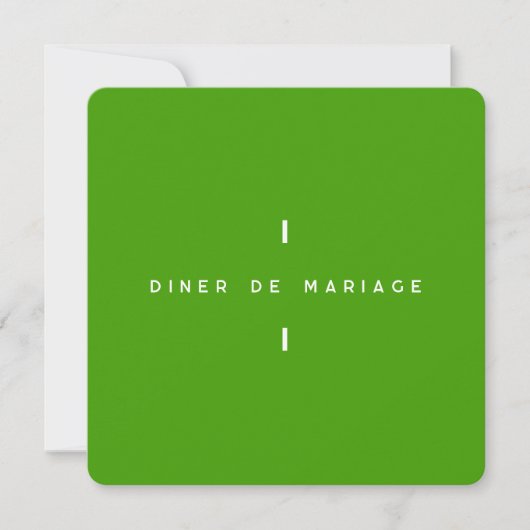 Invitation au repas de mariage - Colorus Vert (Devant)