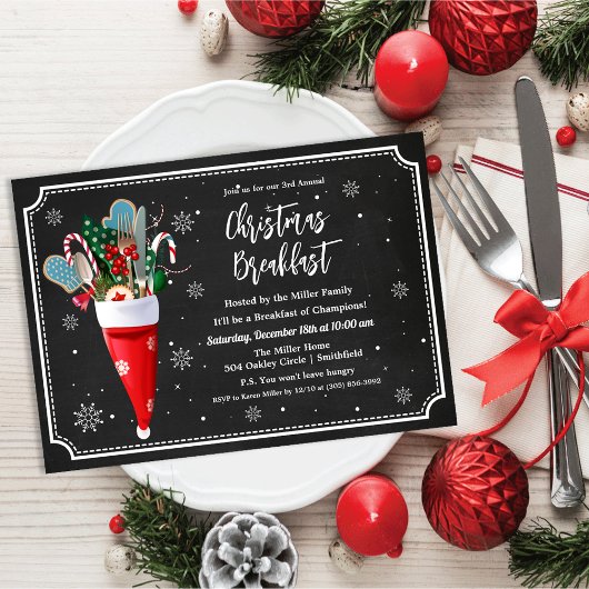 Invitation au repas de petit-déjeuner de Noël pour