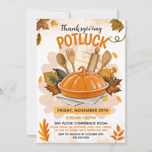 Invitation au repas-partage de Thanksgiving (Devant)