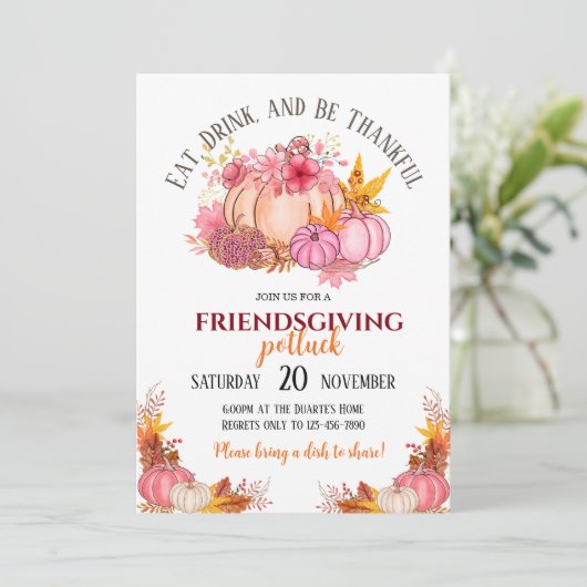 Invitation au repas-partage de Thanksgiving (Debout devant)