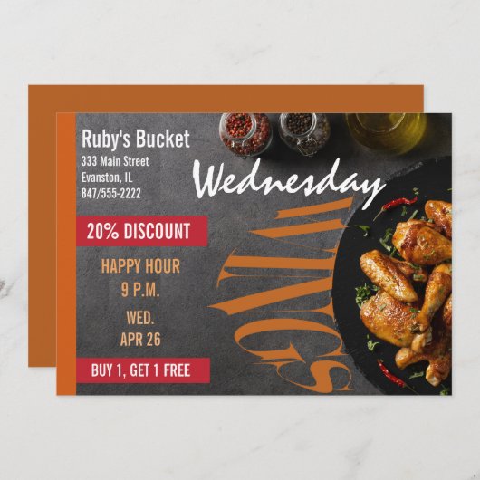 invitation au restaurant de nuit (Devant / Derrière)