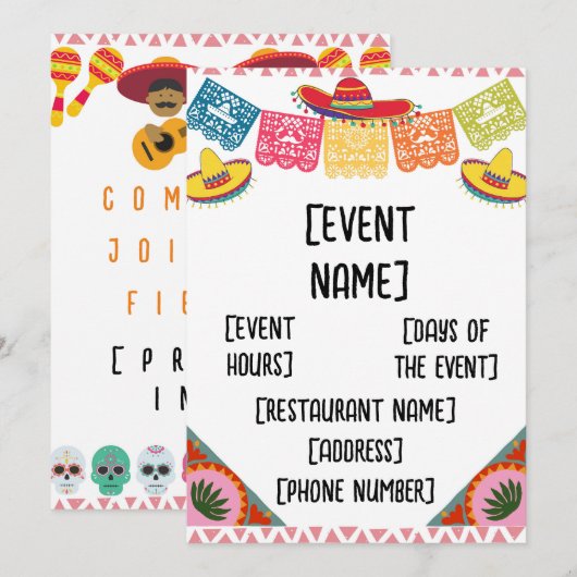 invitation au restaurant mexicain (Devant / Derrière)