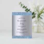 Invitation au réveillon du Nouvel An bleu argenté (Debout devant)