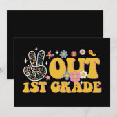 Invitation Au revoir 1re année Groovy dernier jour d'école (Devant / Derrière)