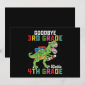 Invitation Au revoir 3e année, bonjour 4e année T Rex dinosau (Devant / Derrière)