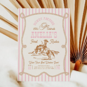 Invitation au Rodéo de la Corde à Rayures Roses