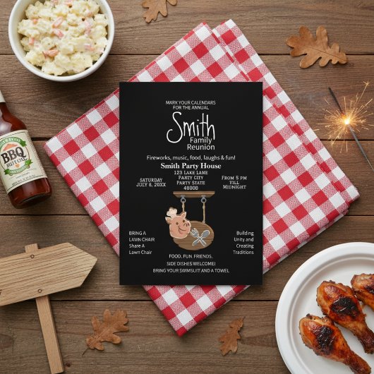 Invitation au rôti de porc de réunion familiale