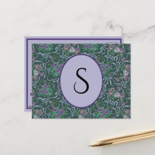Invitation au ruban bleu violet victorien