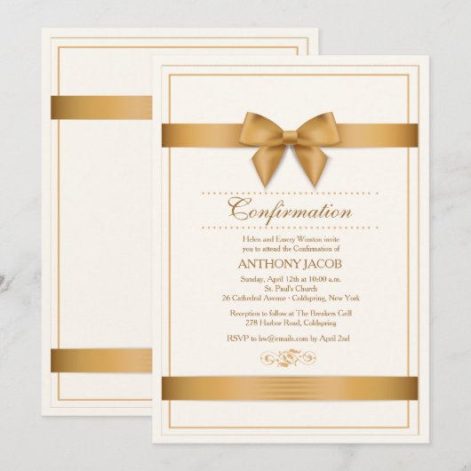 Invitation au ruban d'or (Devant / Derrière)