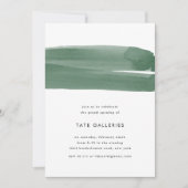 Invitation au ruban vert aquarelle (Devant)