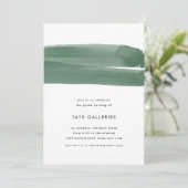Invitation au ruban vert aquarelle (Debout devant)
