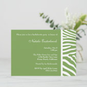Invitation au Sage Green Zebra Bachelorette Party (Debout devant)
