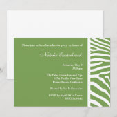 Invitation au Sage Green Zebra Bachelorette Party (Devant / Derrière)