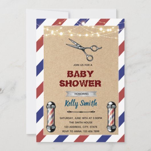 Invitation au salon de coiffure pour hommes (Devant)