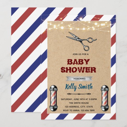 Invitation au salon de coiffure pour hommes (Devant / Derrière)