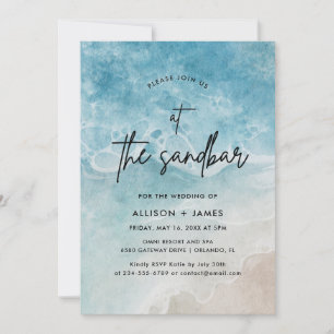 Invitation Au Sandbar Watercolor Beach Wedding