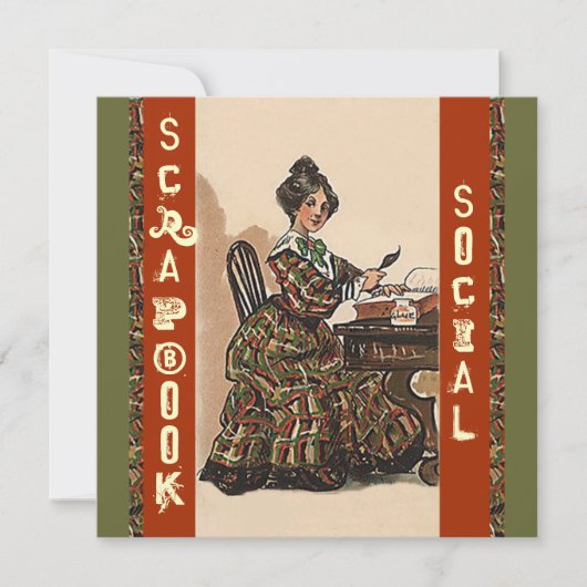 Invitation au scrapbooking Vintage Artiste social (Devant)