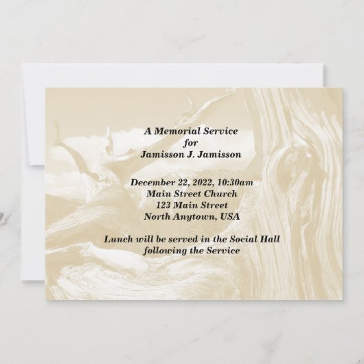 Invitation au service commémoratif Arbre du Trône  (Dos)