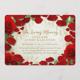 Invitation au service commémoratif de Red Rose Pet