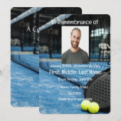 Invitation au service commémoratif de Tennis Racke (Devant / Derrière)