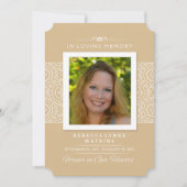 Invitation au service commémoratif - Elégant or et (Devant)