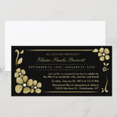 Invitation au service commémoratif - Floral Or & N (Devant / Derrière)