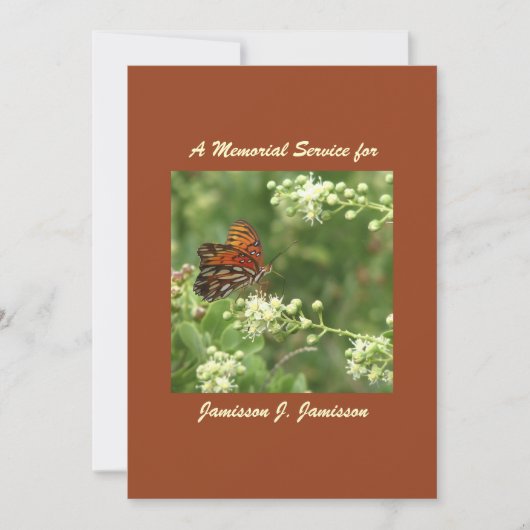Invitation au service commémoratif, Papillon orang (Devant)