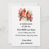Invitation au service de célébration de la vie Car (Dos)
