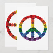 Invitation au Signe de paix Rose Rainbow Flag (Devant / Derrière)