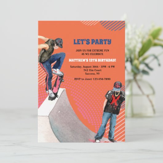 Invitation au skateboard (Debout devant)