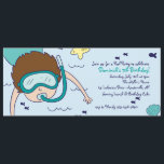 Invitation au Snorkel Kid Pool Party<br><div class="desc">Invitations invités à fêter l'anniversaire d'un enfant et cool dans la piscine, à la plage ou au lac avec cette mignonne invitation Snorkel Kid Party. (FP)La carte est facile à customiser avec votre libellé, police, couleur de police, options de forme de papier et choix de six types de papier.() Pas...</div>