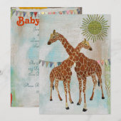 Invitation au soleil Baby shower de Giraffes (Devant / Derrière)