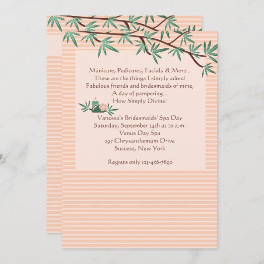 Invitation au Spa Bamboo Branches (Devant / Derrière)