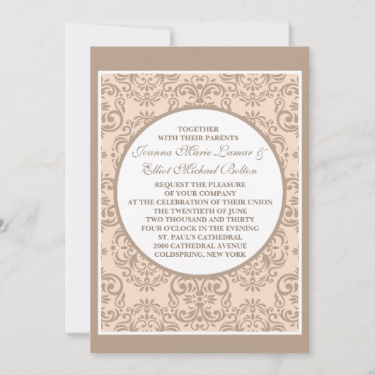 Invitation au style Damask (Devant)