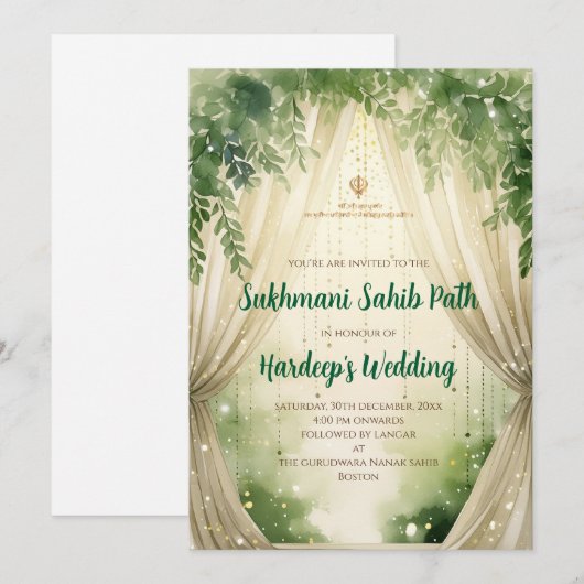 Invitation au Sukhmani Sahib Path et Digital Akhan (Devant / Derrière)